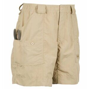 AFTCO Original Fishing Shorts Men's Nylon 7 Pockets Size 38 Elastic Waist Khaki